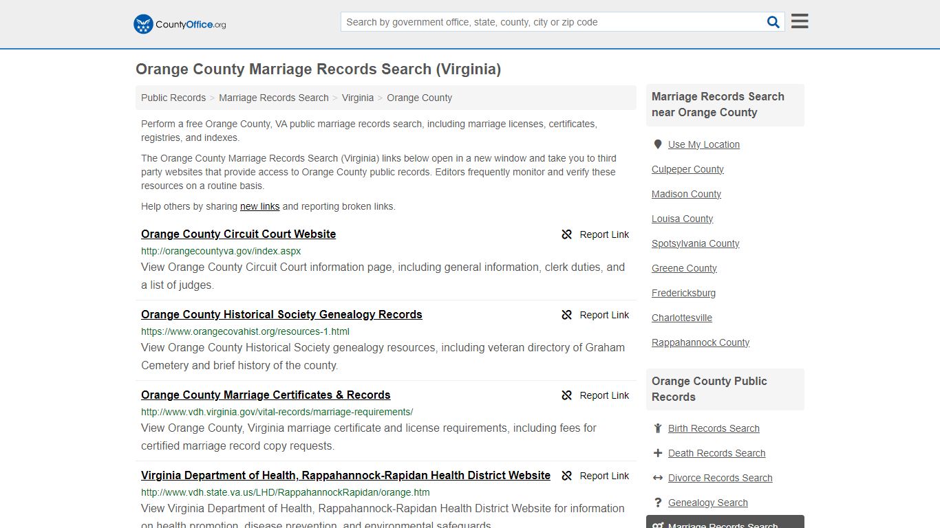 Marriage Records Search - Orange County, VA (Marriage Licenses ...